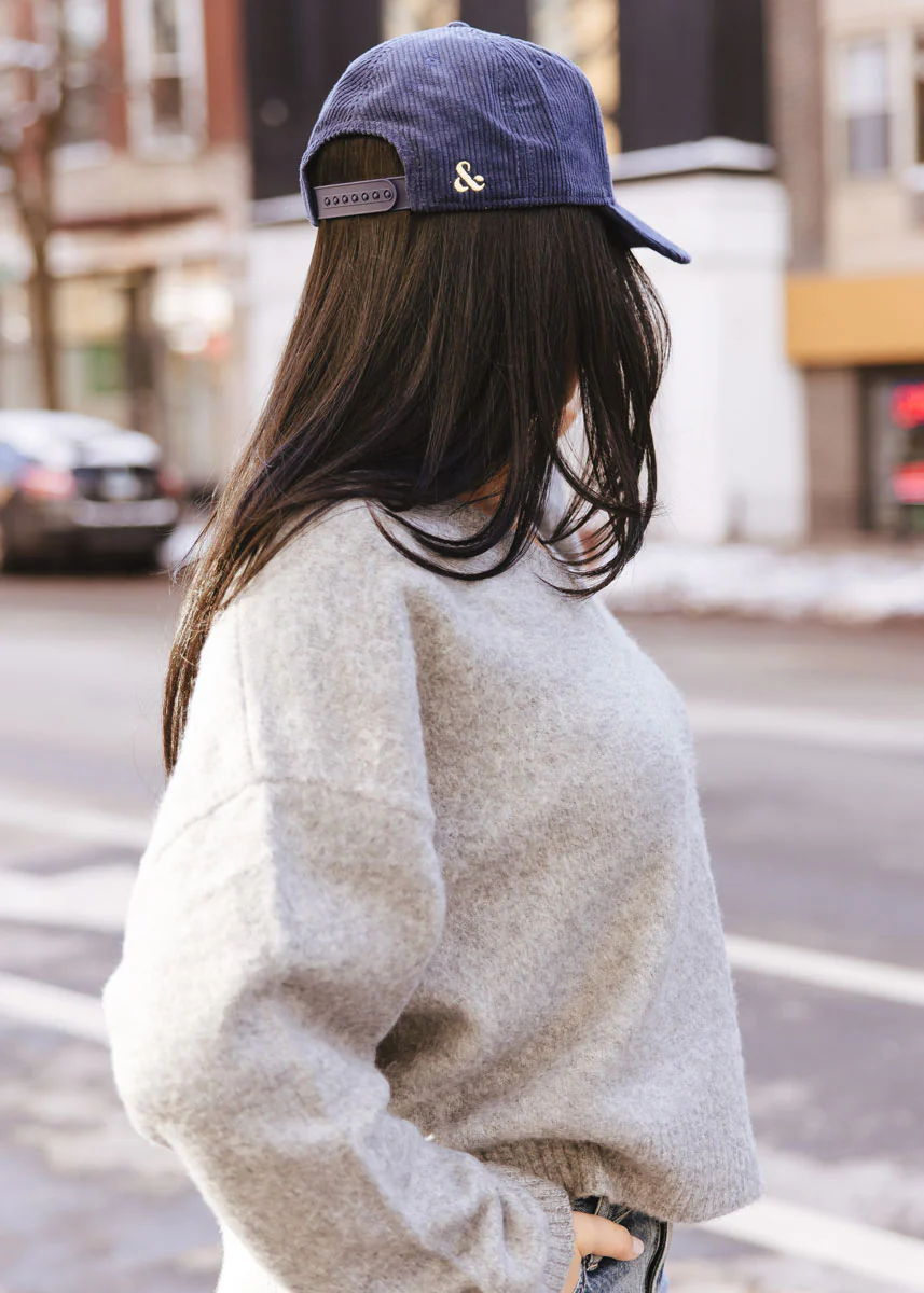Chicago Forever Wide Whale Cord Hat - Navy & Butter - Image 3