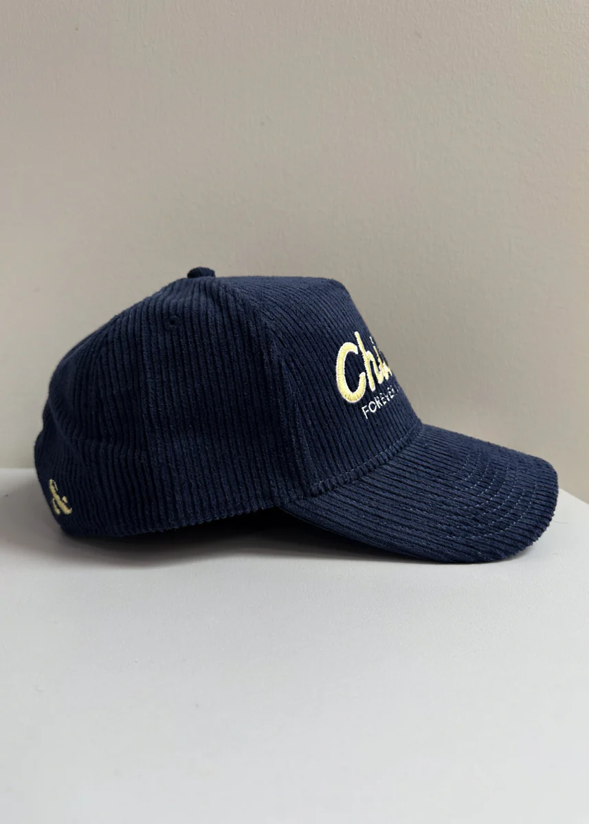 Chicago Forever Wide Whale Cord Hat - Navy & Butter - Image 5