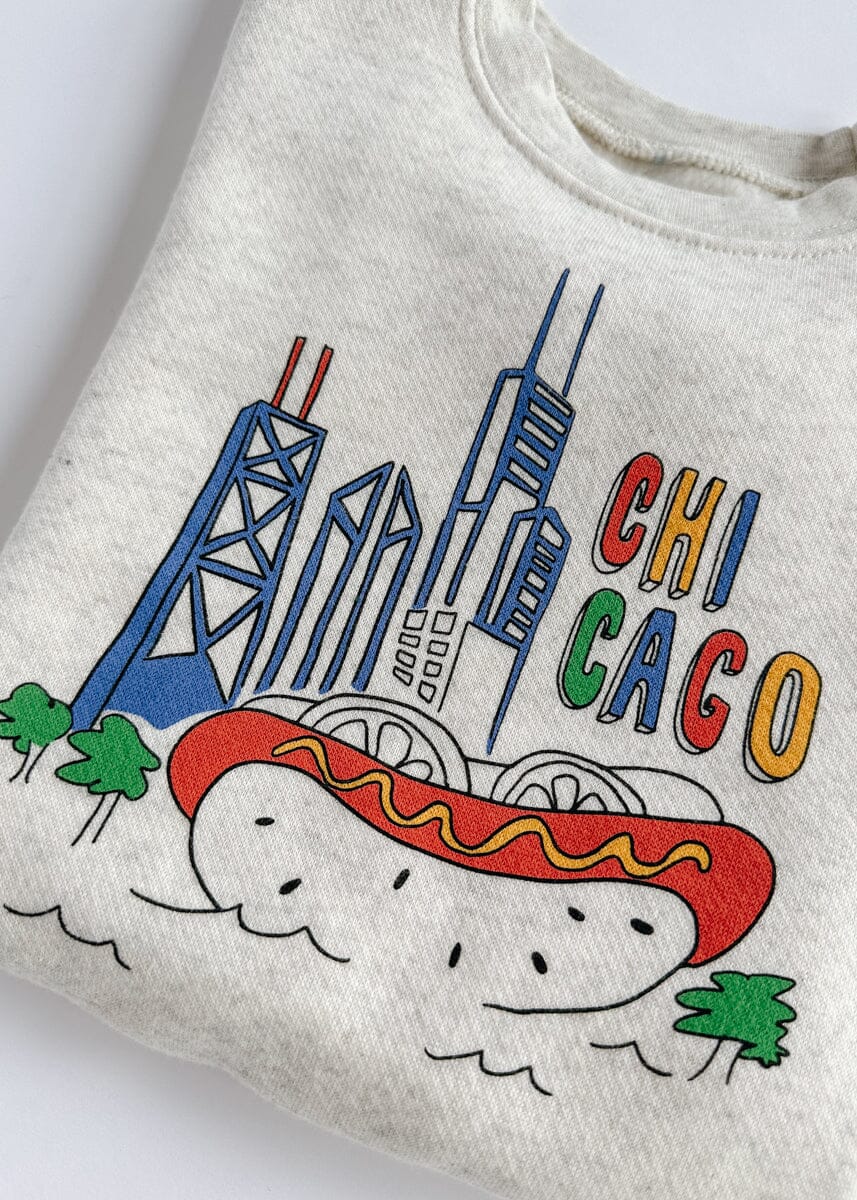 Chicago Fun Toddler Sweatshirt - Heather Natural - Image 5