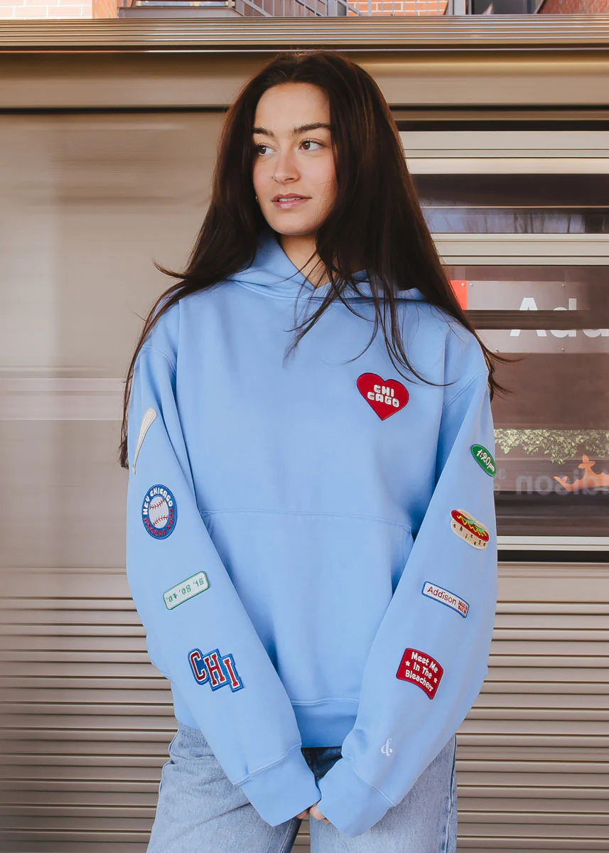 Chicago Game Day Patch Hoodie - Blue - Image 4