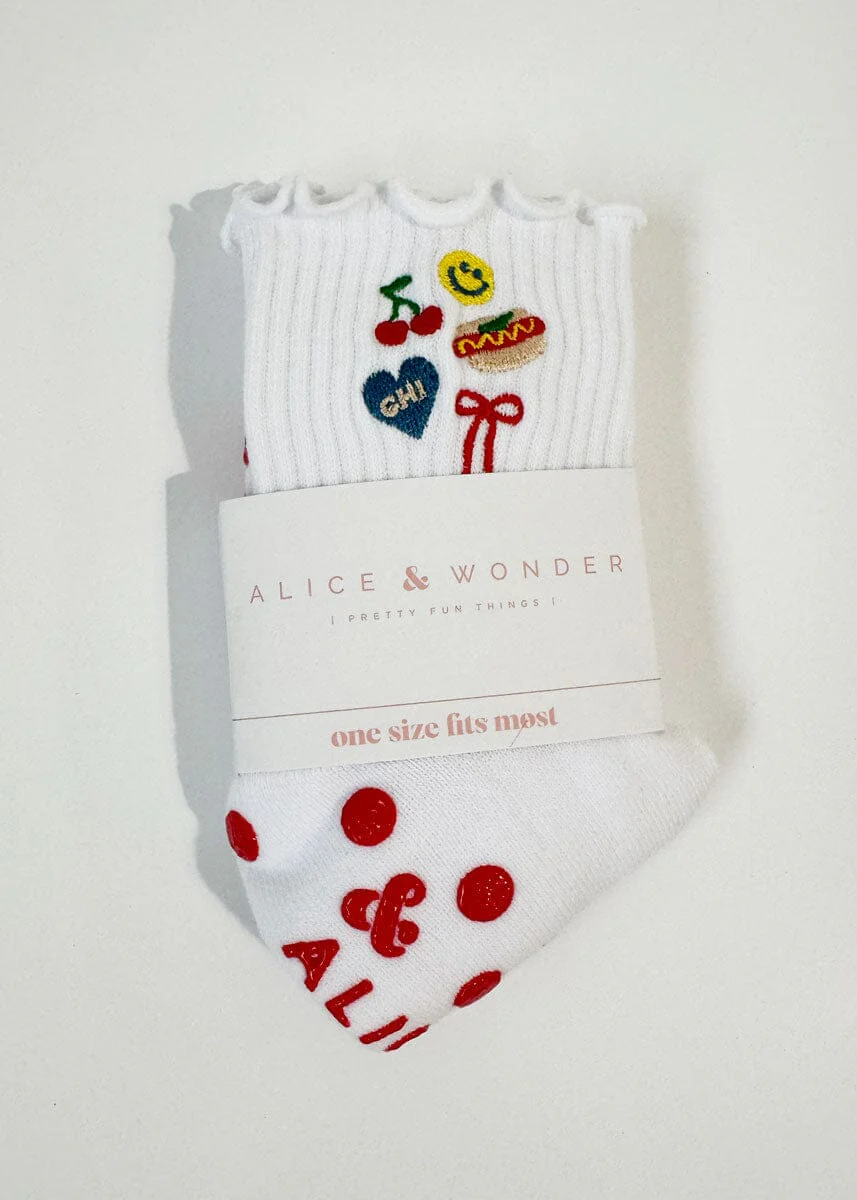 Chicago Icons Ruffle Pilates Sock - Image 3