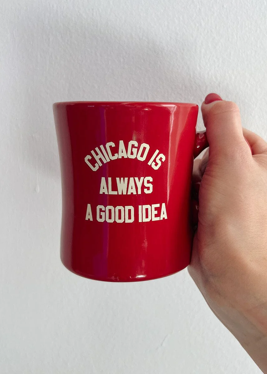 Chicago is Always a Good Idea Diner Mug - Crimson - Image 2