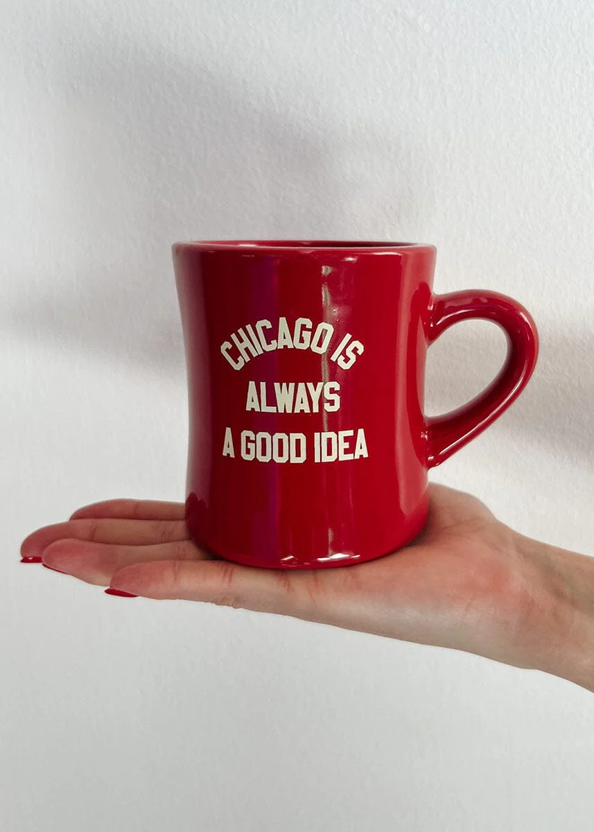 Chicago is Always a Good Idea Diner Mug - Crimson - Image 3