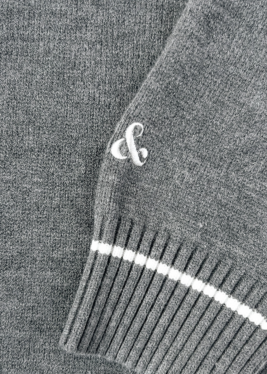 Chicago Oversized Stripe Cuff Sweater - Dark Grey - Image 8