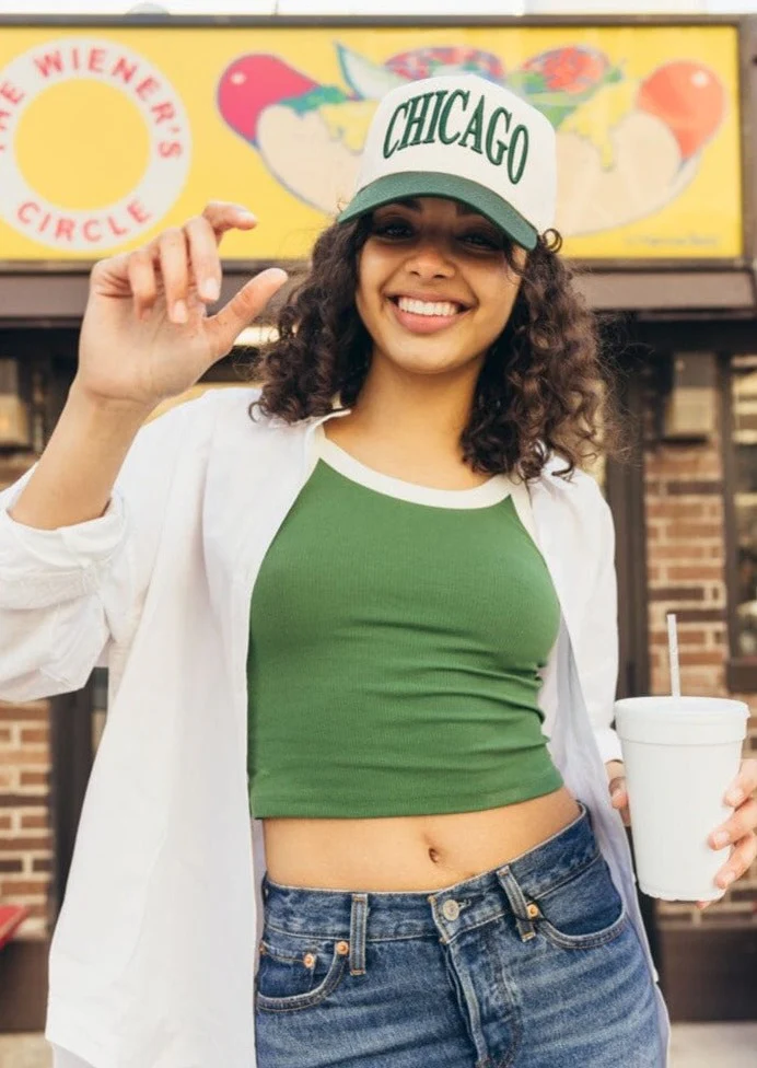 Chicago Puff Baseball Cap - Green - Image 8