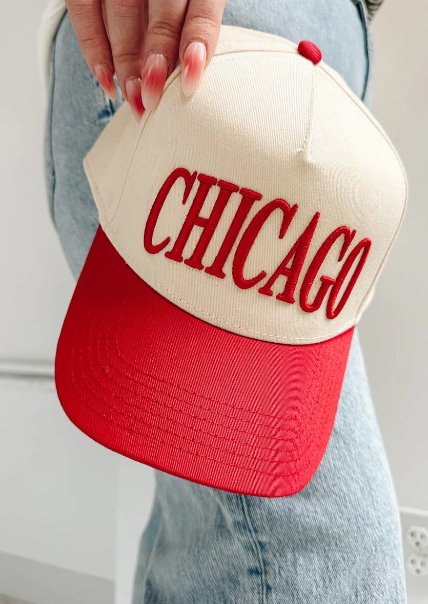 Chicago Puff Baseball Cap - Red - Image 9