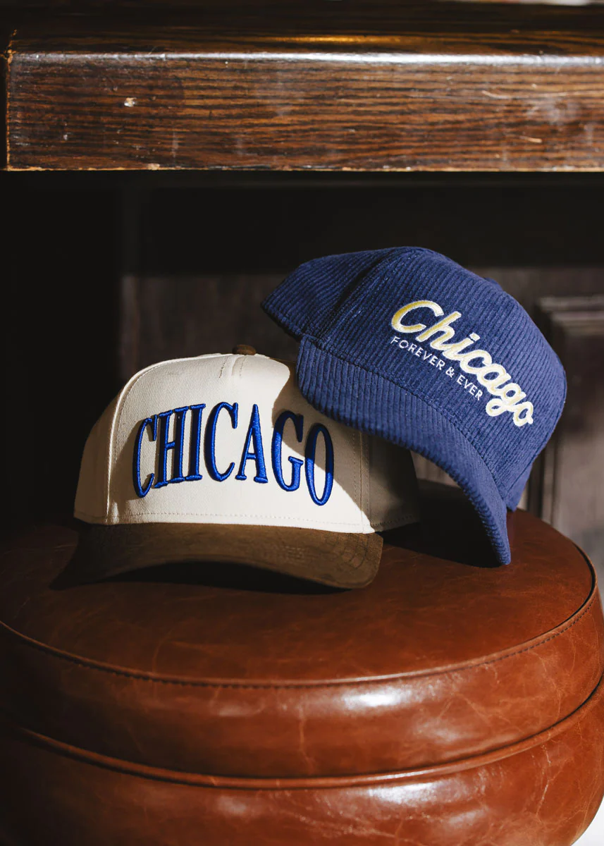 Chicago Puff Baseball Cap - Royal & Brown Suede - Image 3