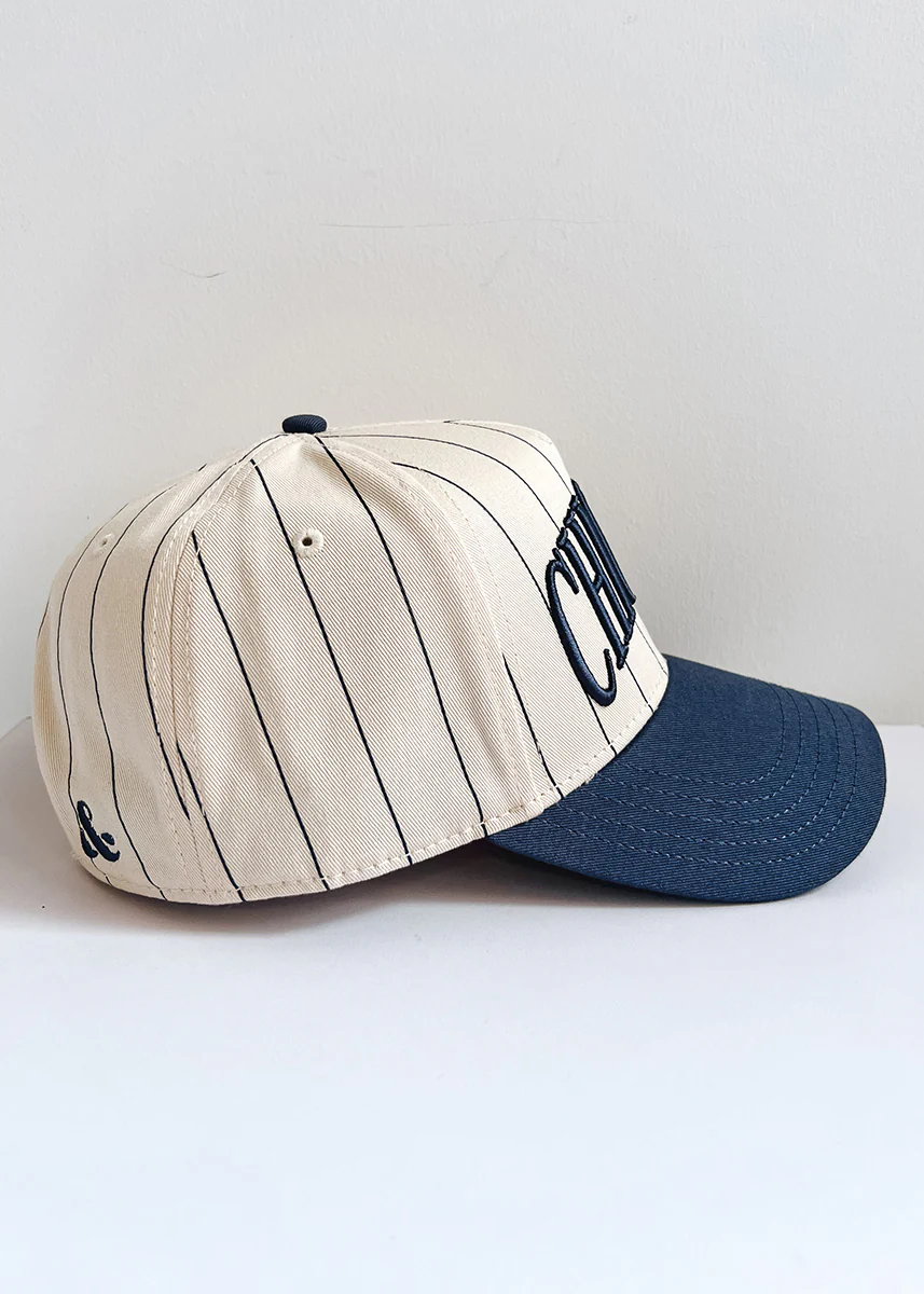 Chicago Puff Pinstripe Baseball Cap - Breaker Blue - Image 5