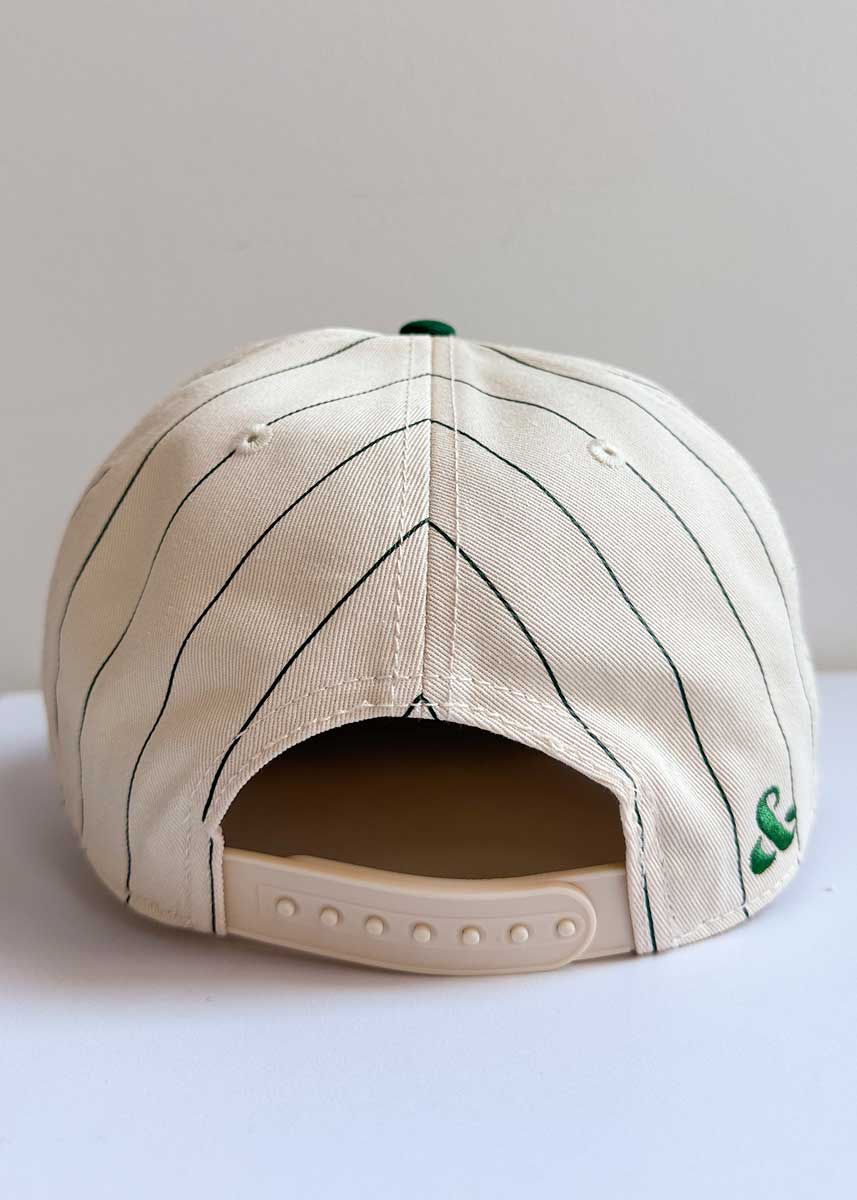Chicago Puff Pinstripe Baseball Cap - Emerald - Image 6