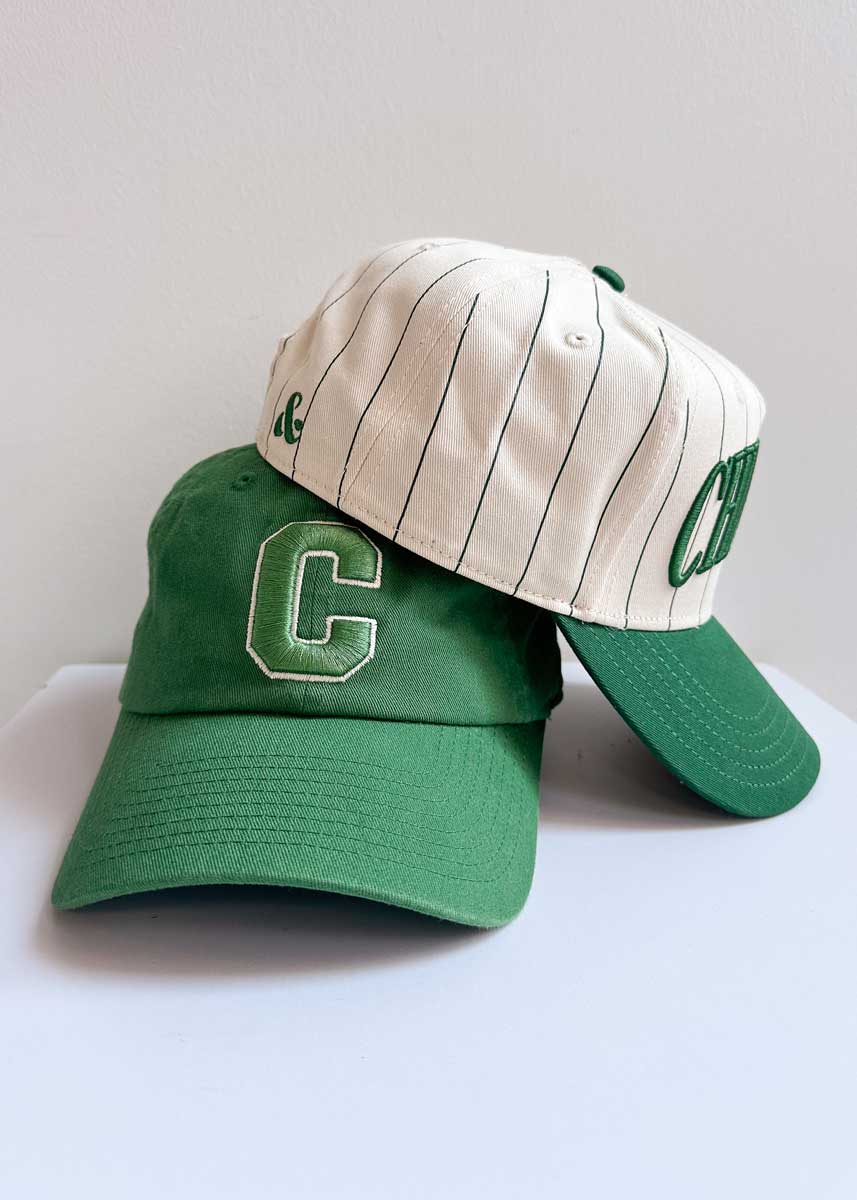 Chicago Puff Pinstripe Baseball Cap - Emerald - Image 7