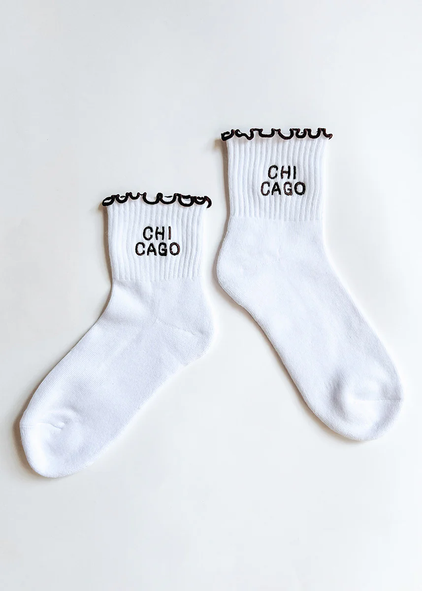 Chicago Ruffle Crew Sock - Espresso - Image 5