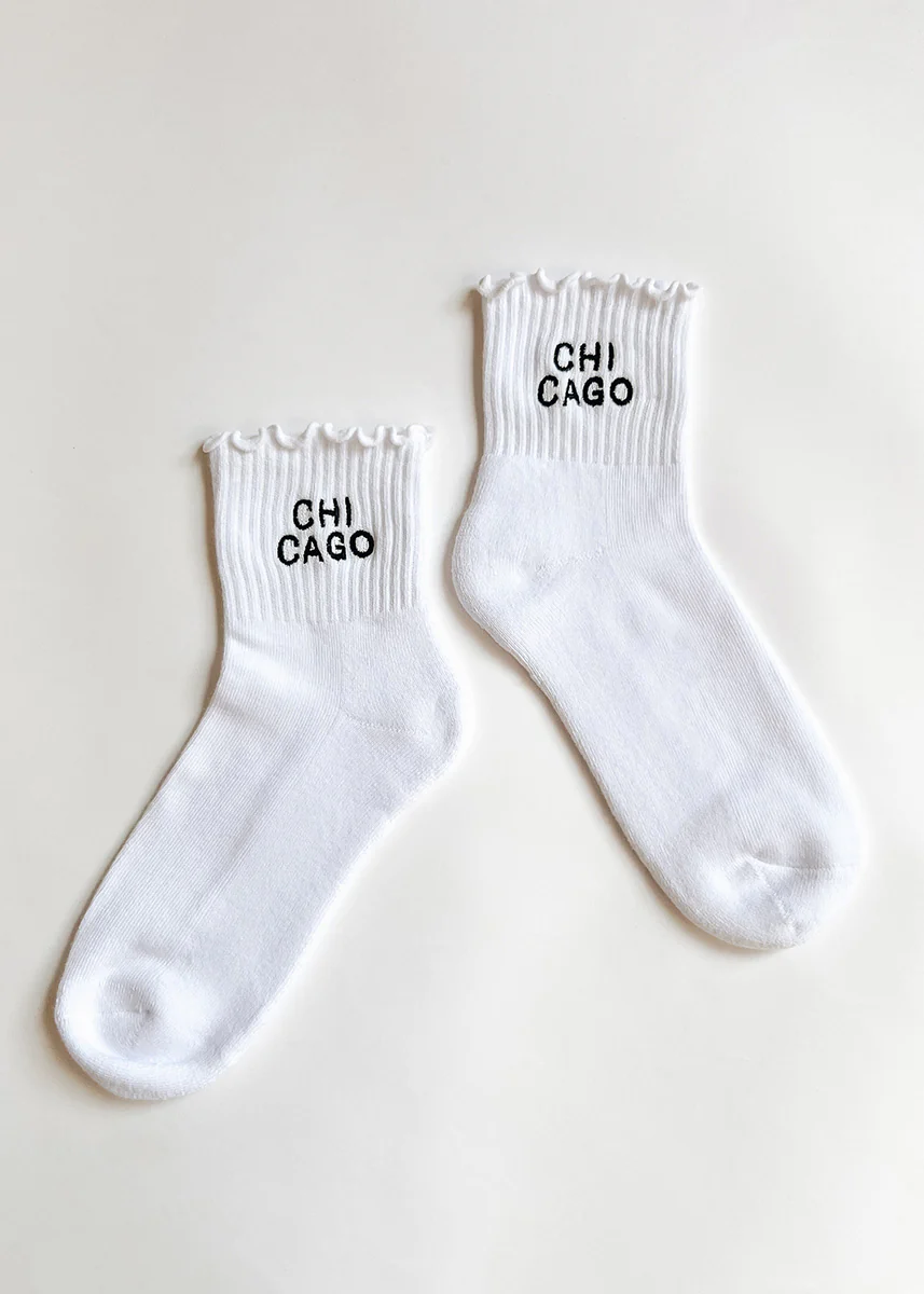 Chicago Ruffle Crew Sock - Ivory - Image 4