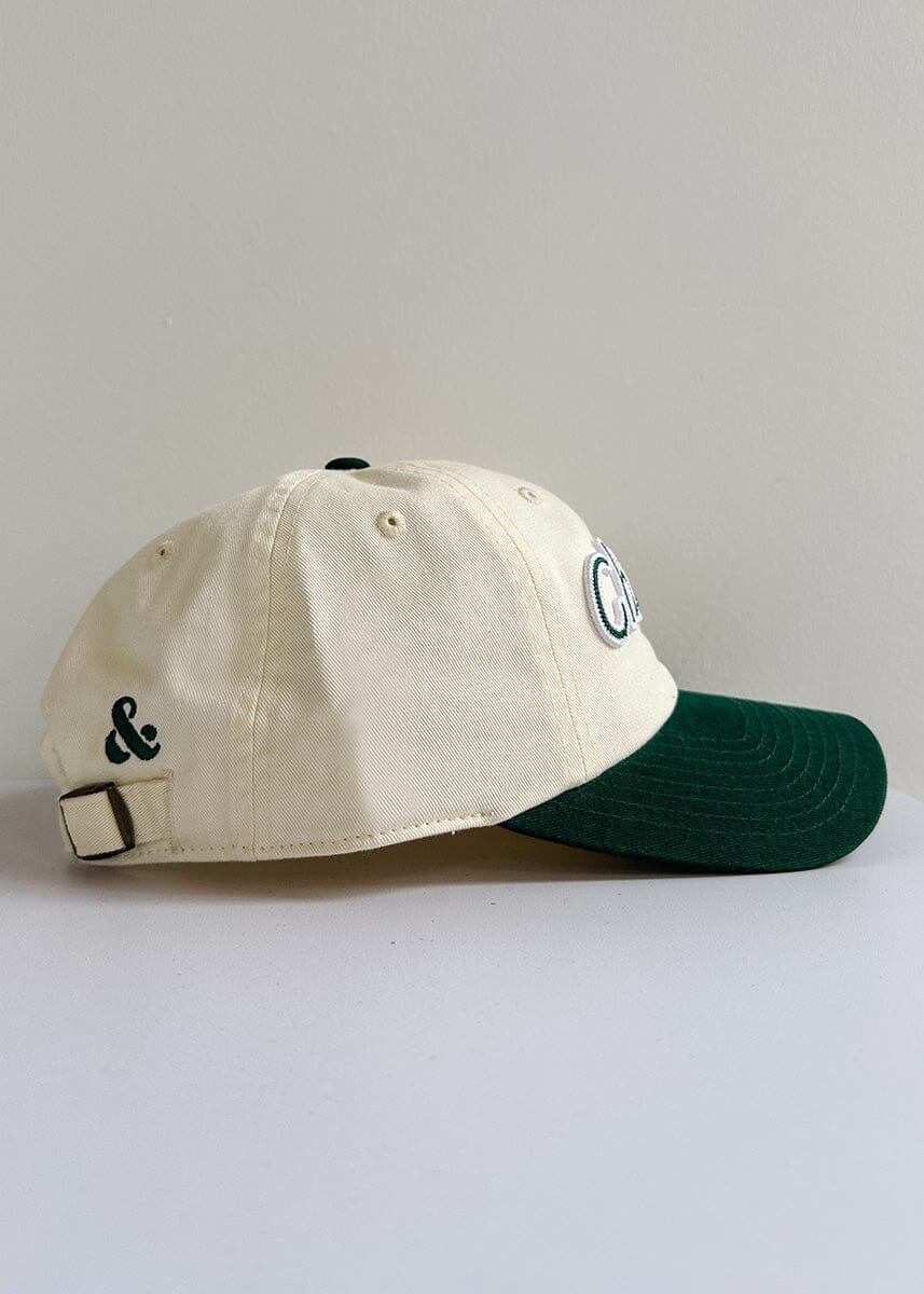 Chicago Script Baseball Cap - Ivory & Dark Green - Image 4