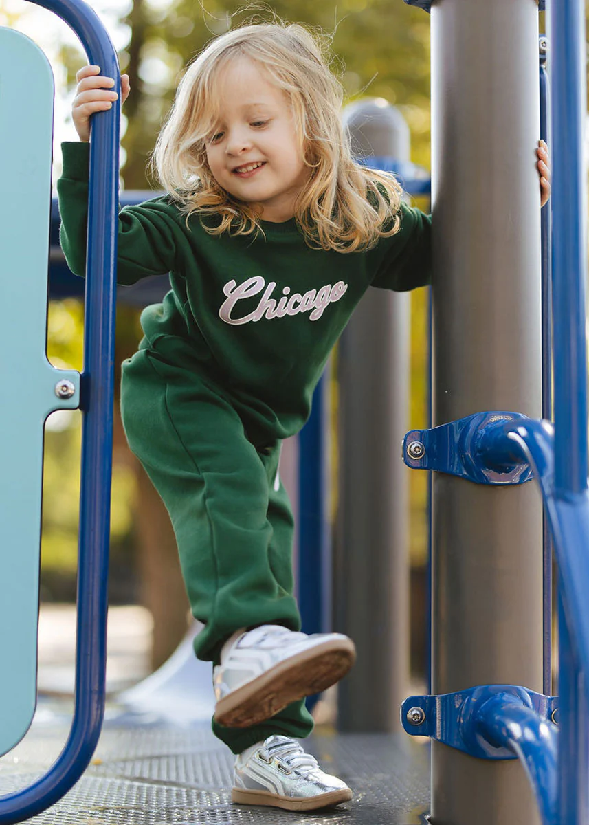 Chicago Script Sweatsuit Set - Green - Image 4