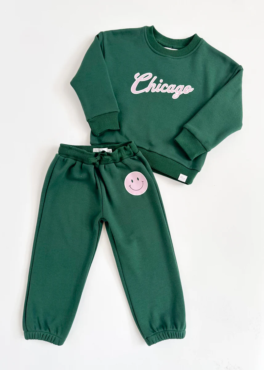Chicago Script Sweatsuit Set - Green - Image 7
