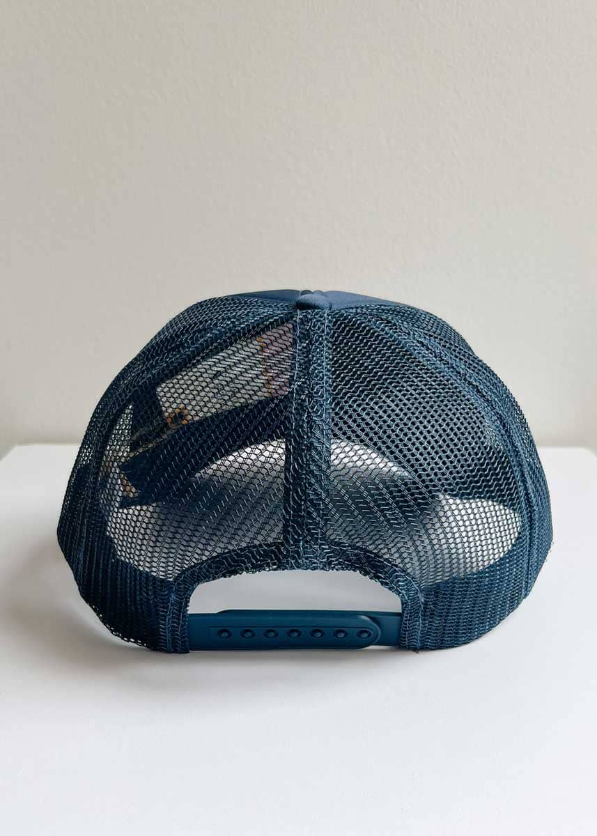 Chicago Script Trucker Hat - Navy - Image 5