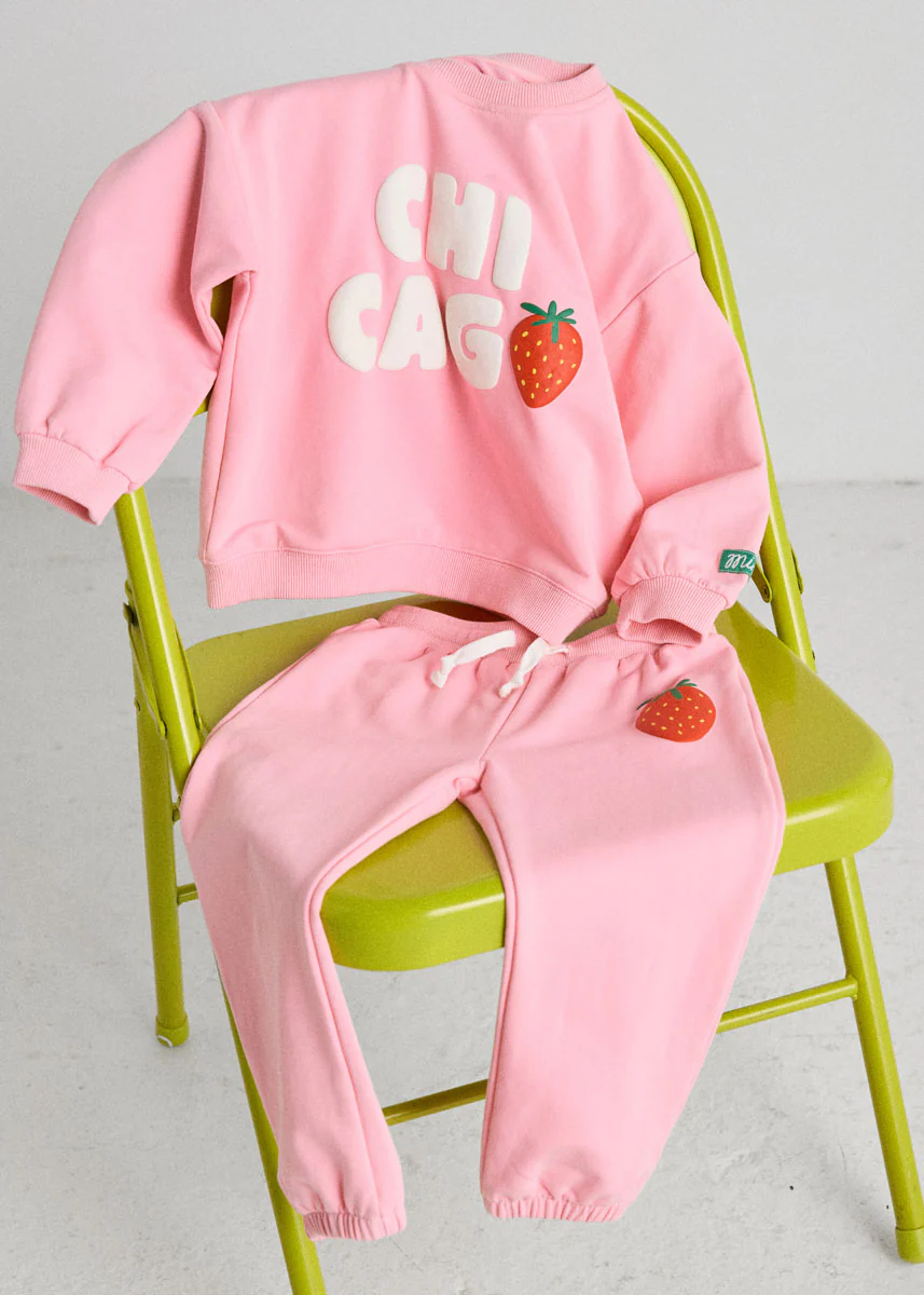 Chicago Strawberry Terry Oversized Sweatsuit Set - Image 3