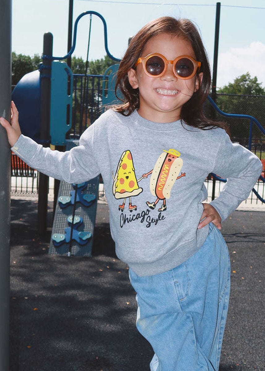 Chicago Style Toddler Sweatshirt - Heather Grey - Image 3
