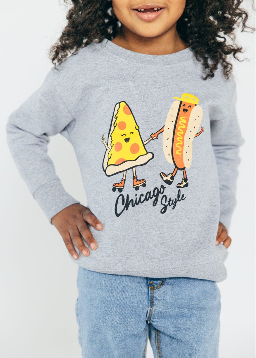 Chicago Style Toddler Sweatshirt - Heather Grey - Image 4