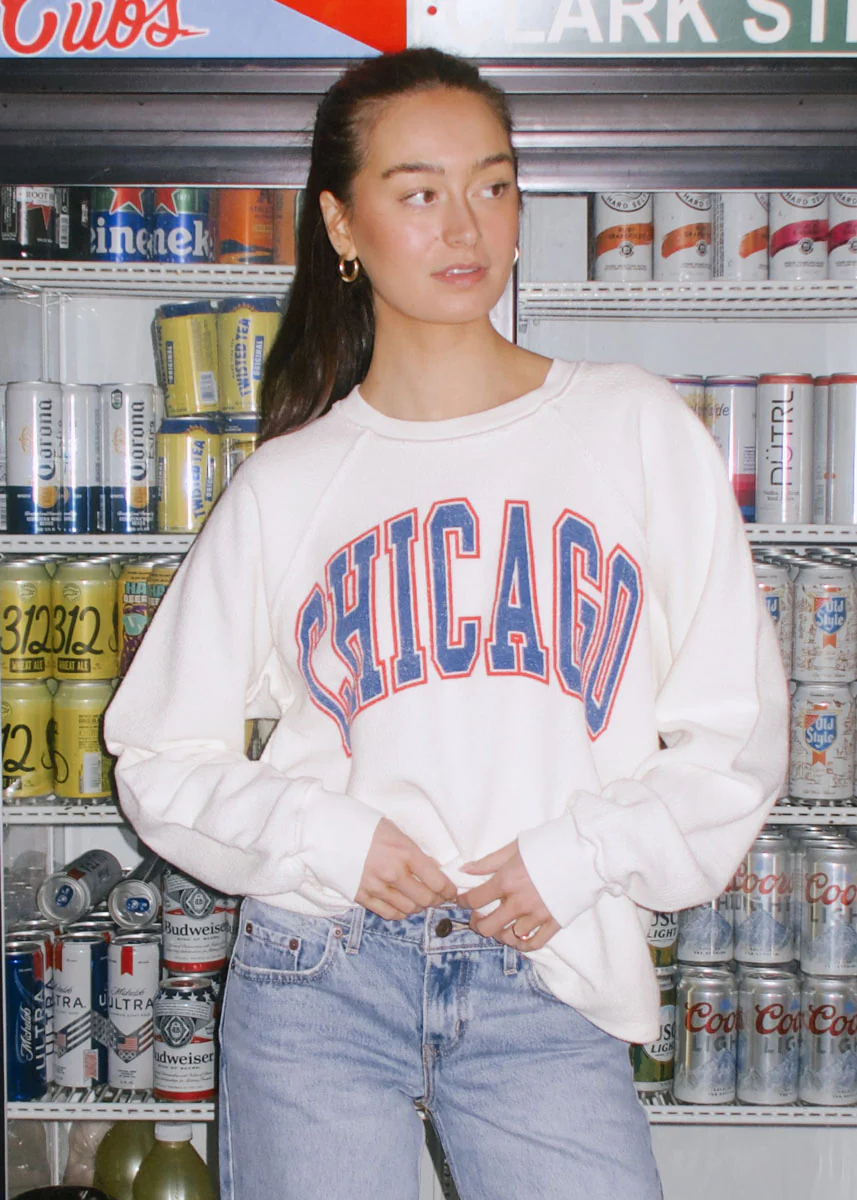 Chicago Varsity Reverse Weave Classic Crew Sweatshirt - Image 5