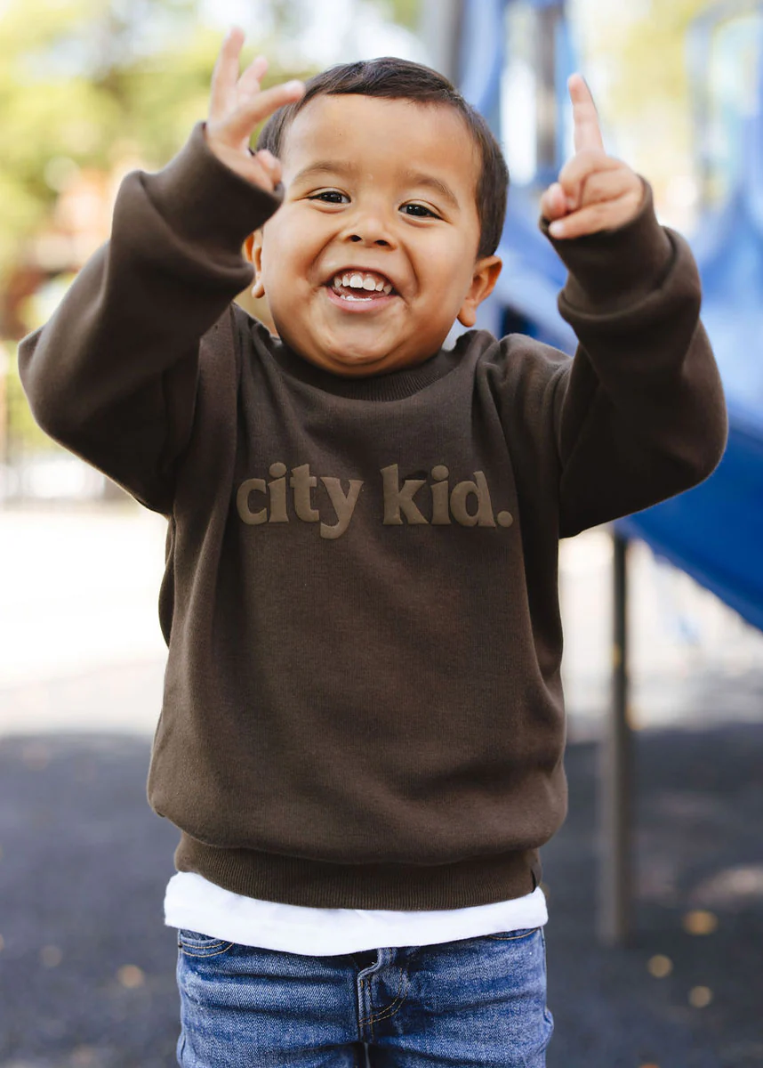 City Kid Monochrome Puff Sweatshirt - Espresso - Image 3