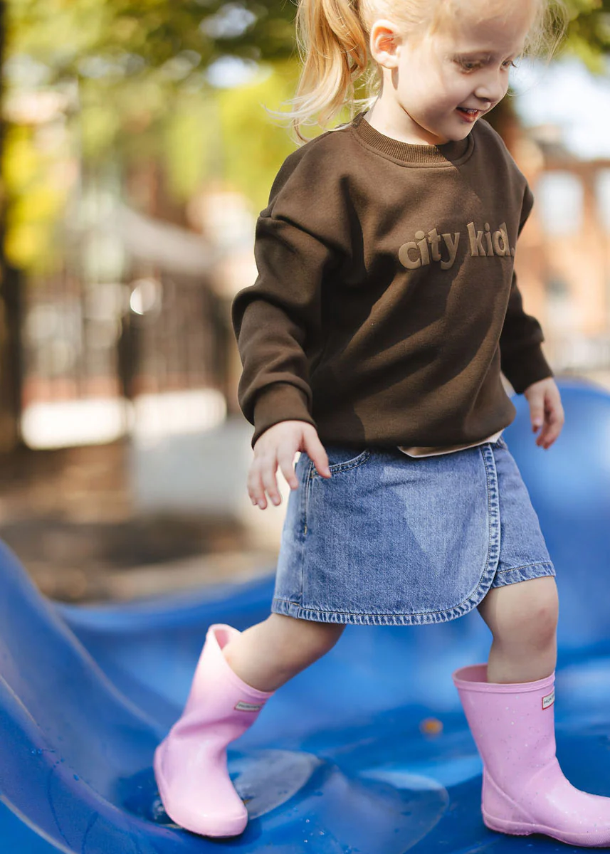 City Kid Monochrome Puff Sweatshirt - Espresso - Image 5