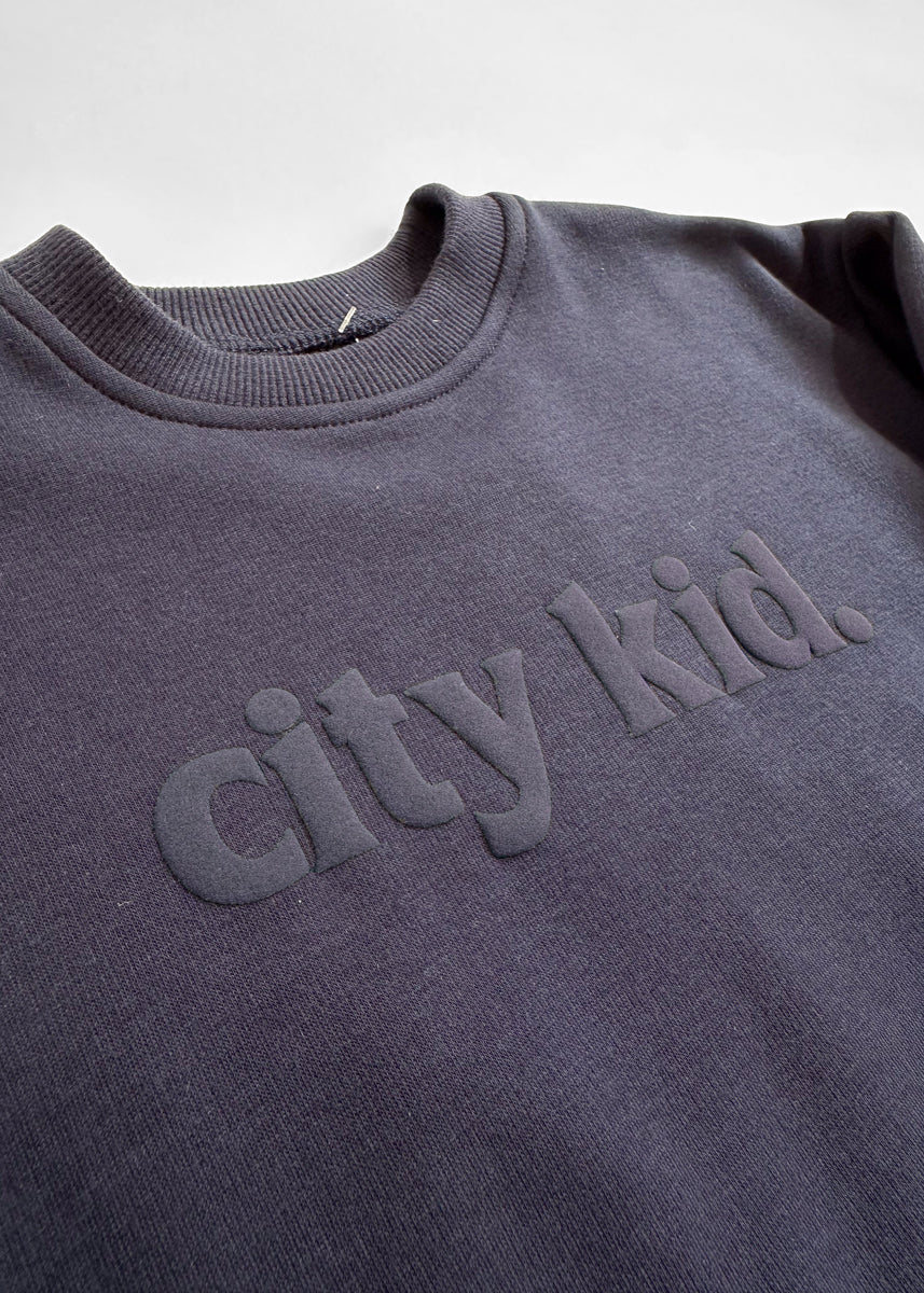 City Kid Monochrome Puff Sweatshirt - Navy - Image 5