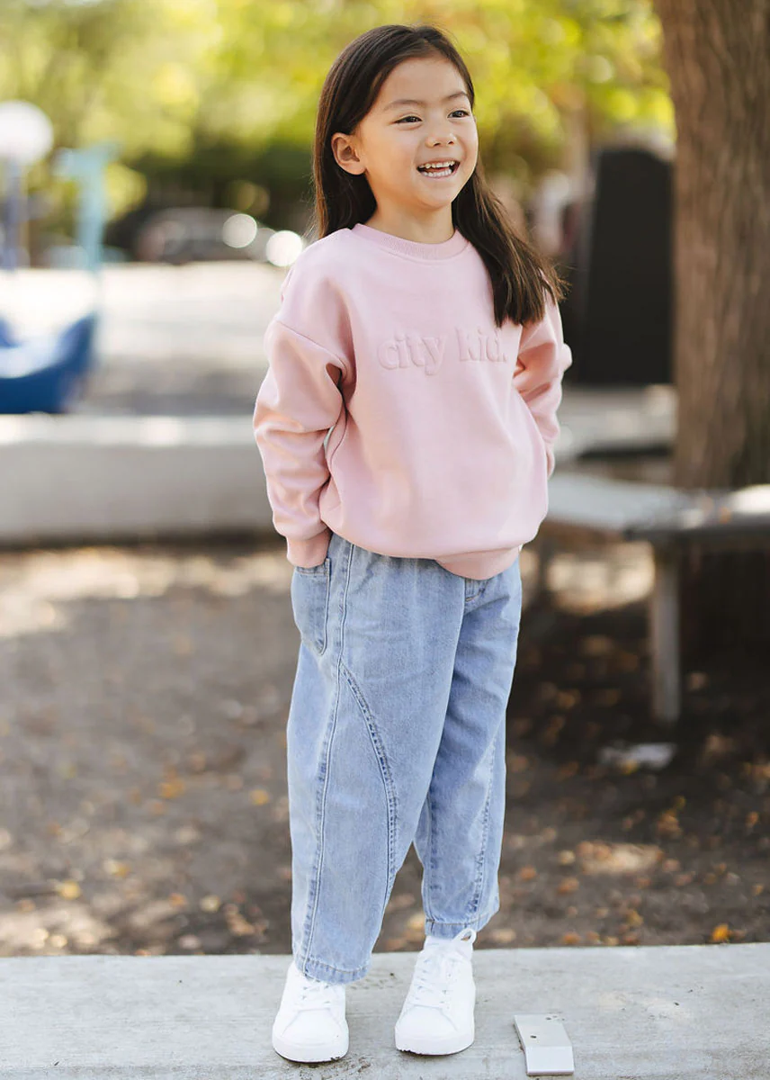 City Kid Monochrome Puff Sweatshirt - Pink - Image 4