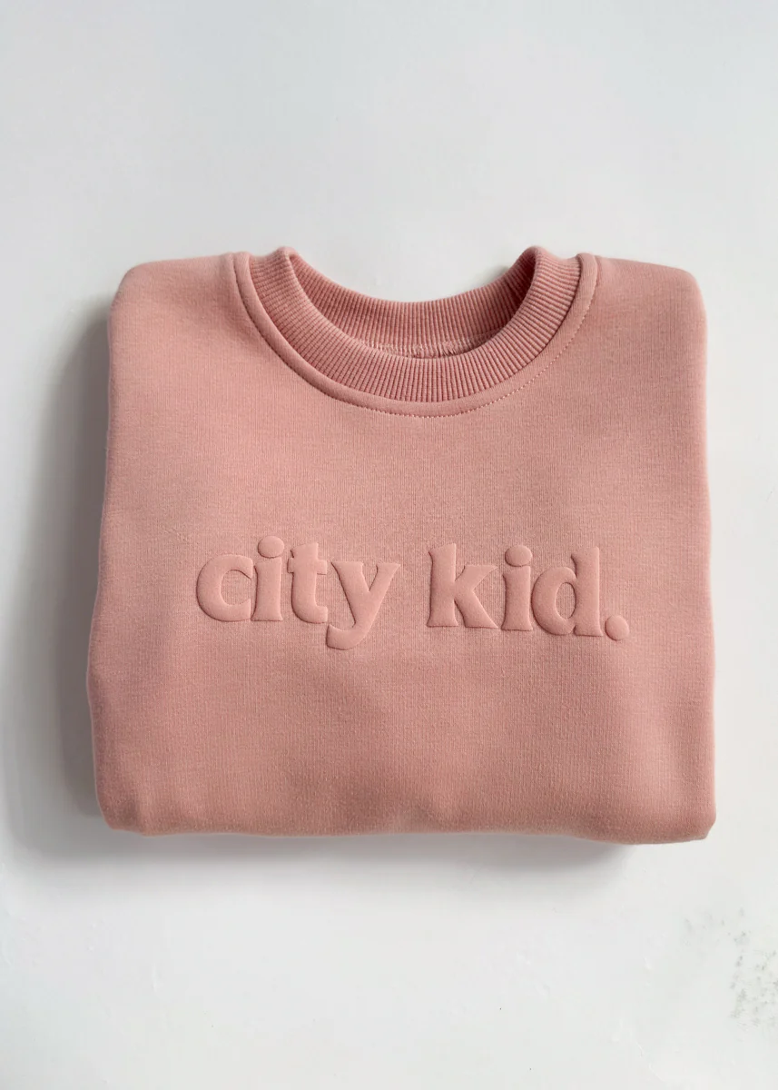 City Kid Monochrome Puff Sweatshirt - Pink - Image 7