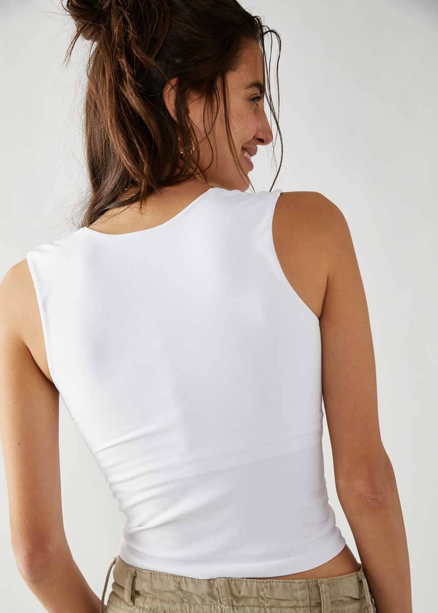 Clean Lines Muscle Cami - White - Image 3