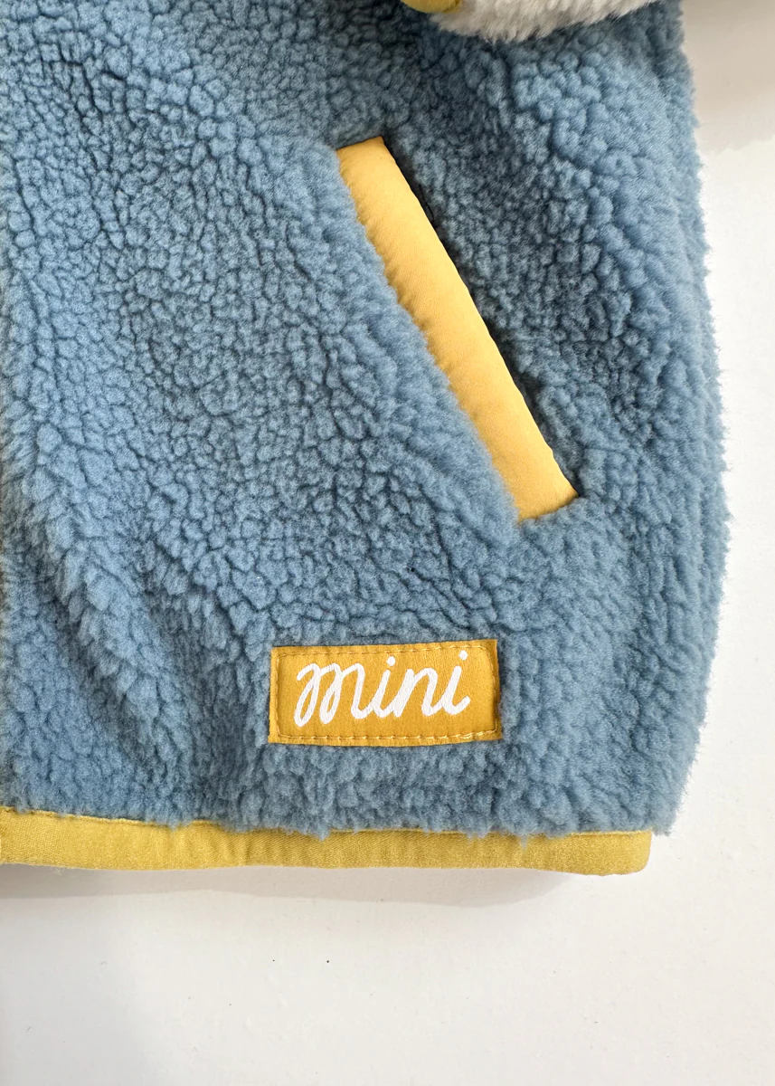 Colorblock Fleece Jacket - Blue & Green - Image 6