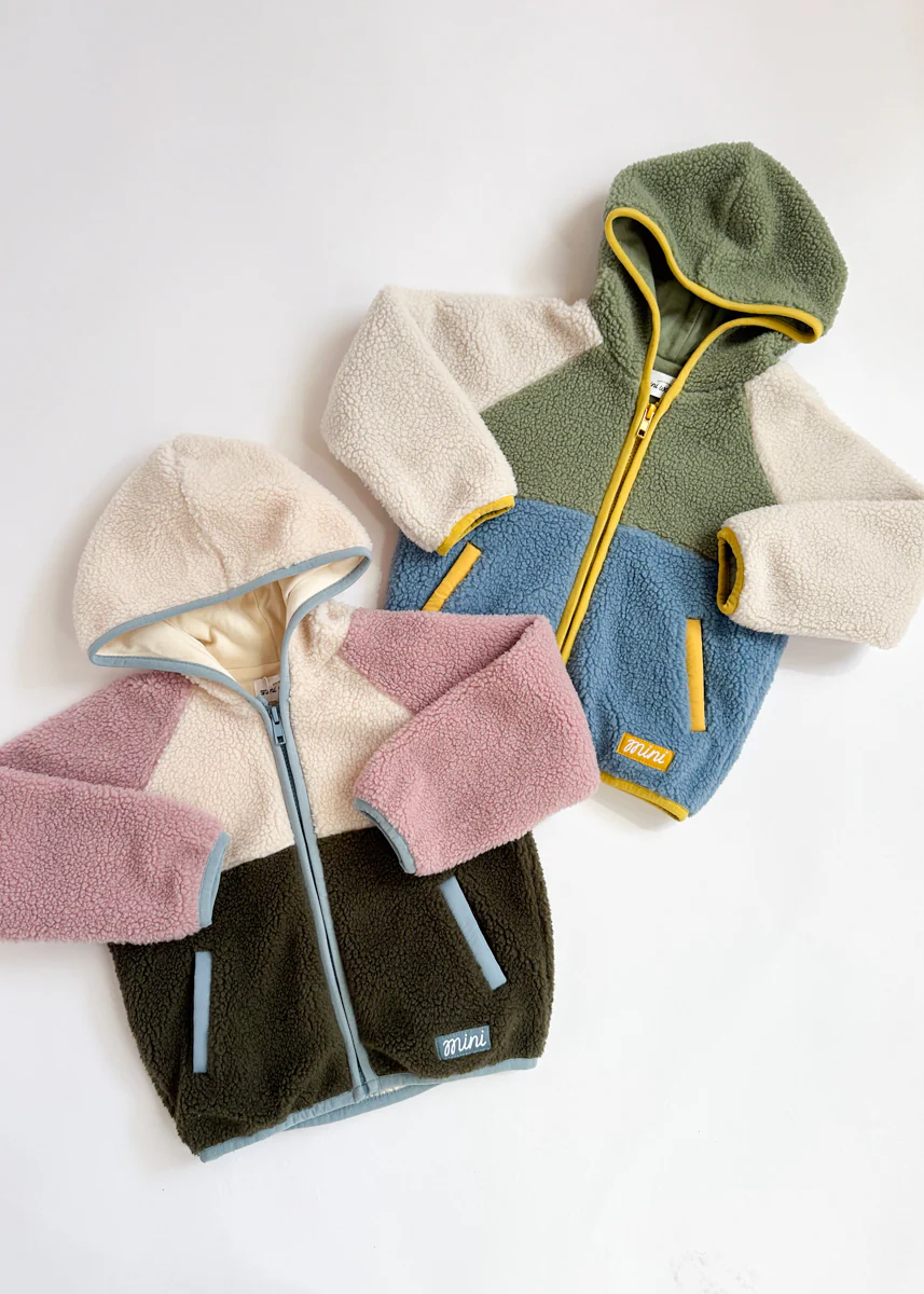 Colorblock Fleece Jacket - Blue & Green - Image 8