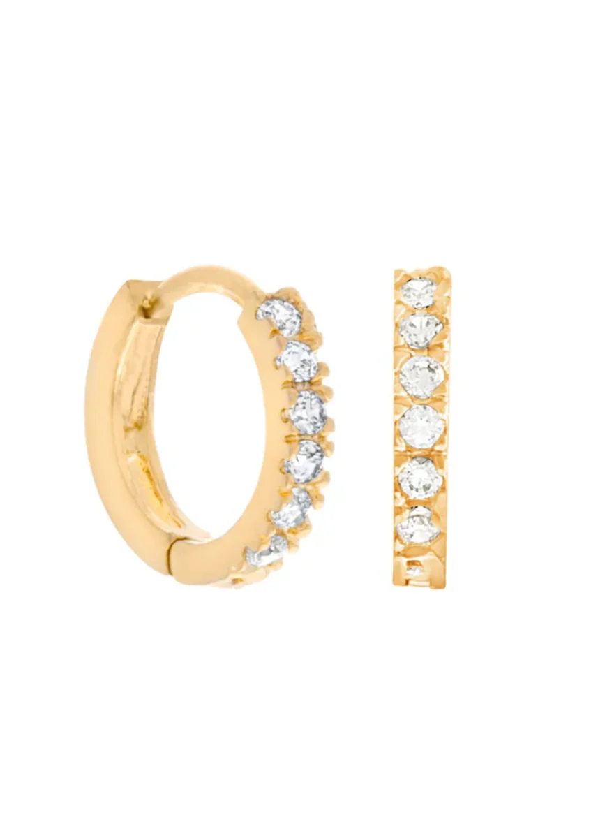 Cubic Mini Hoops - Gold - Image 2