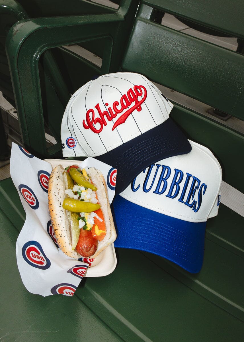 Cubs Vintage Logo Pinstripe Hat - Navy - Image 8