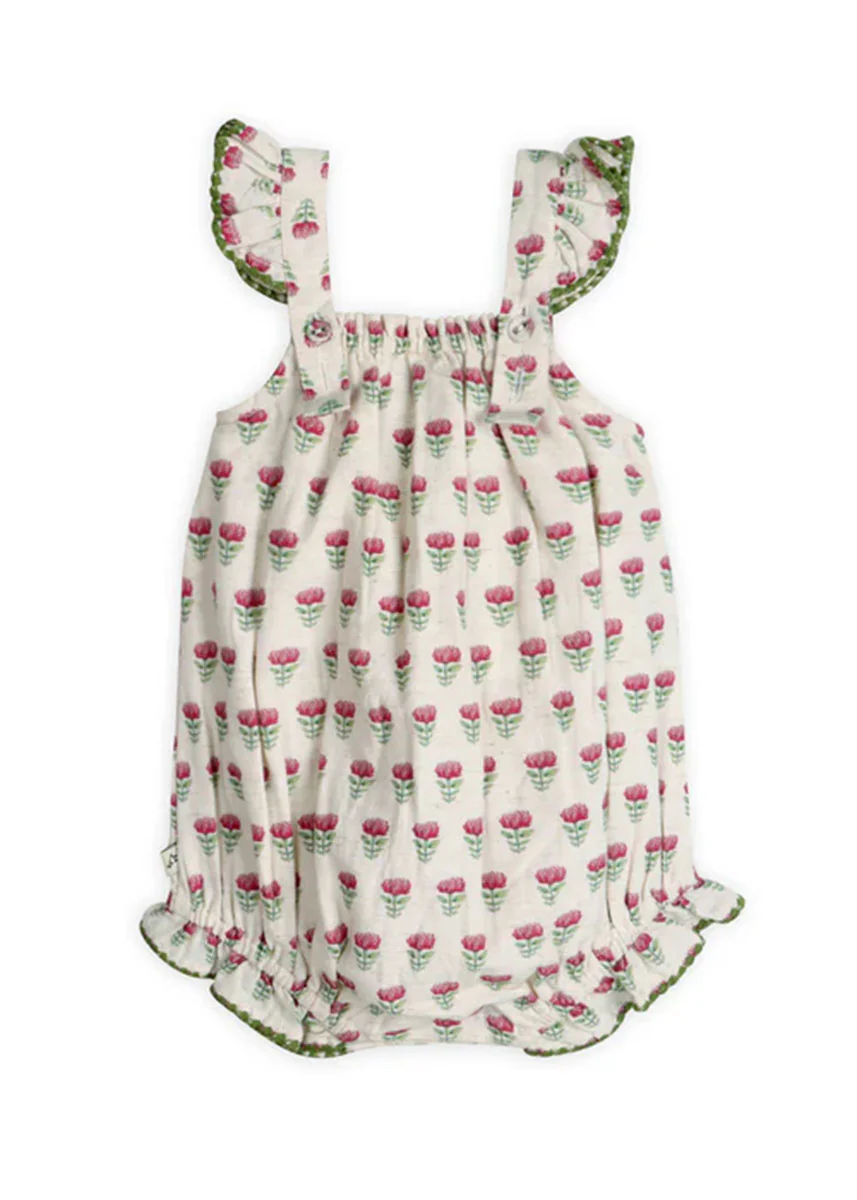 Delaney Block Floral Romper & Headband Set - Multi Floral - Image 2