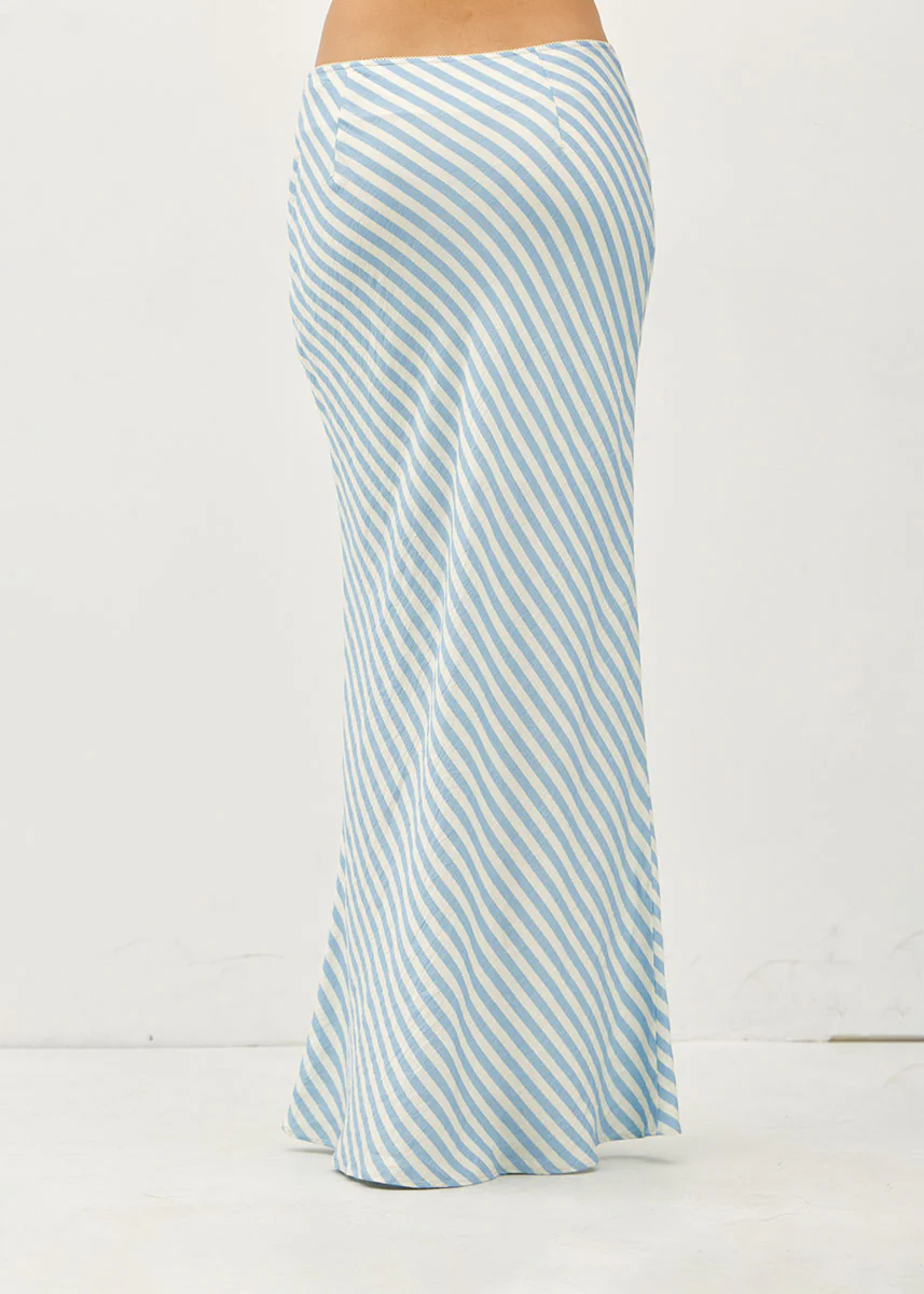 Delia Stripe Maxi Skirt - Light Blue - Image 2