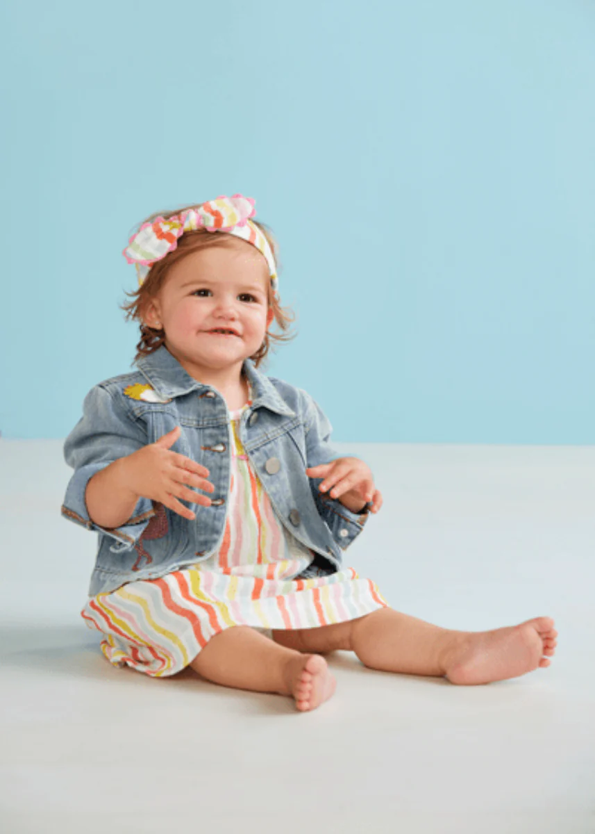 Denim Glitter Patch Jacket - Image 3