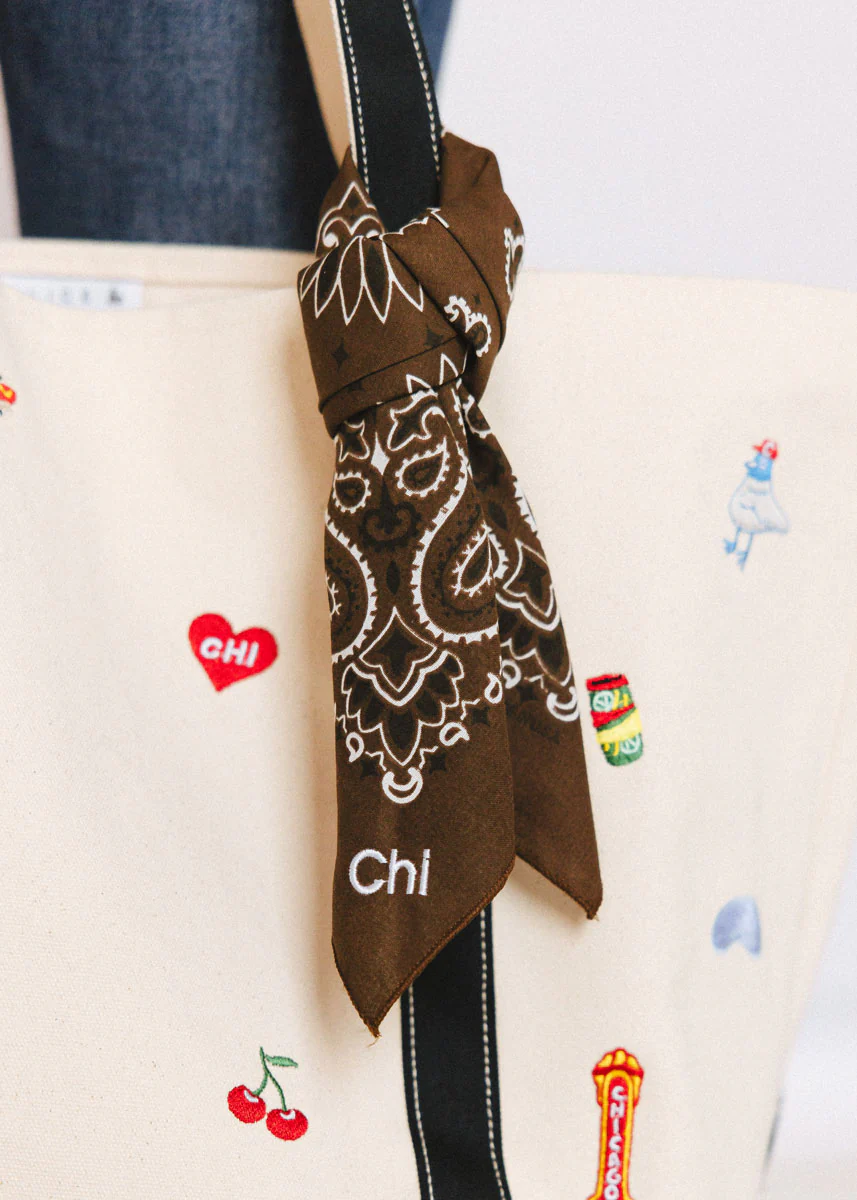 Embroidered Bandana - Chambray Paisley - Image 5