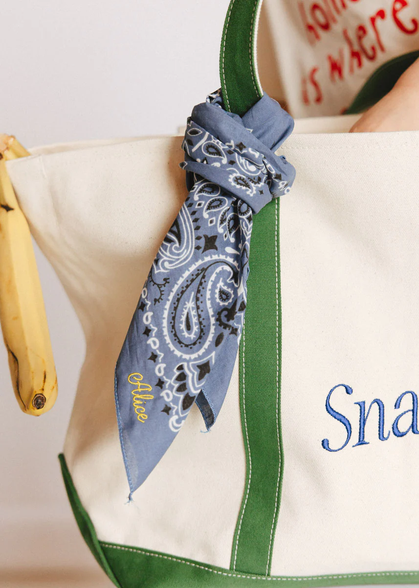 Embroidered Bandana - Chambray Paisley - Image 4