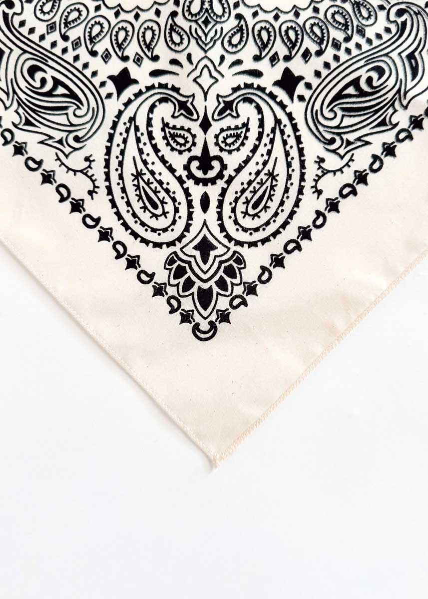 Embroidered Bandana - Natural Paisley - Image 2