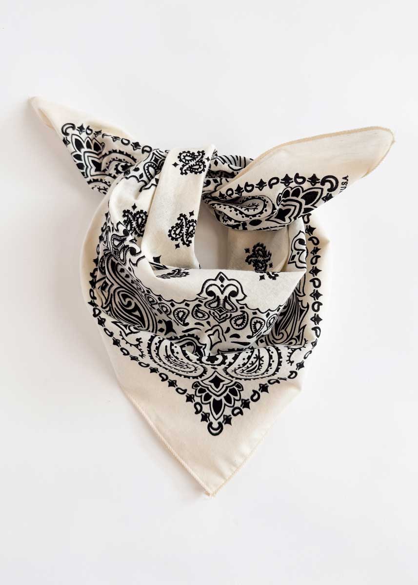 Embroidered Bandana - Natural Paisley - Image 3