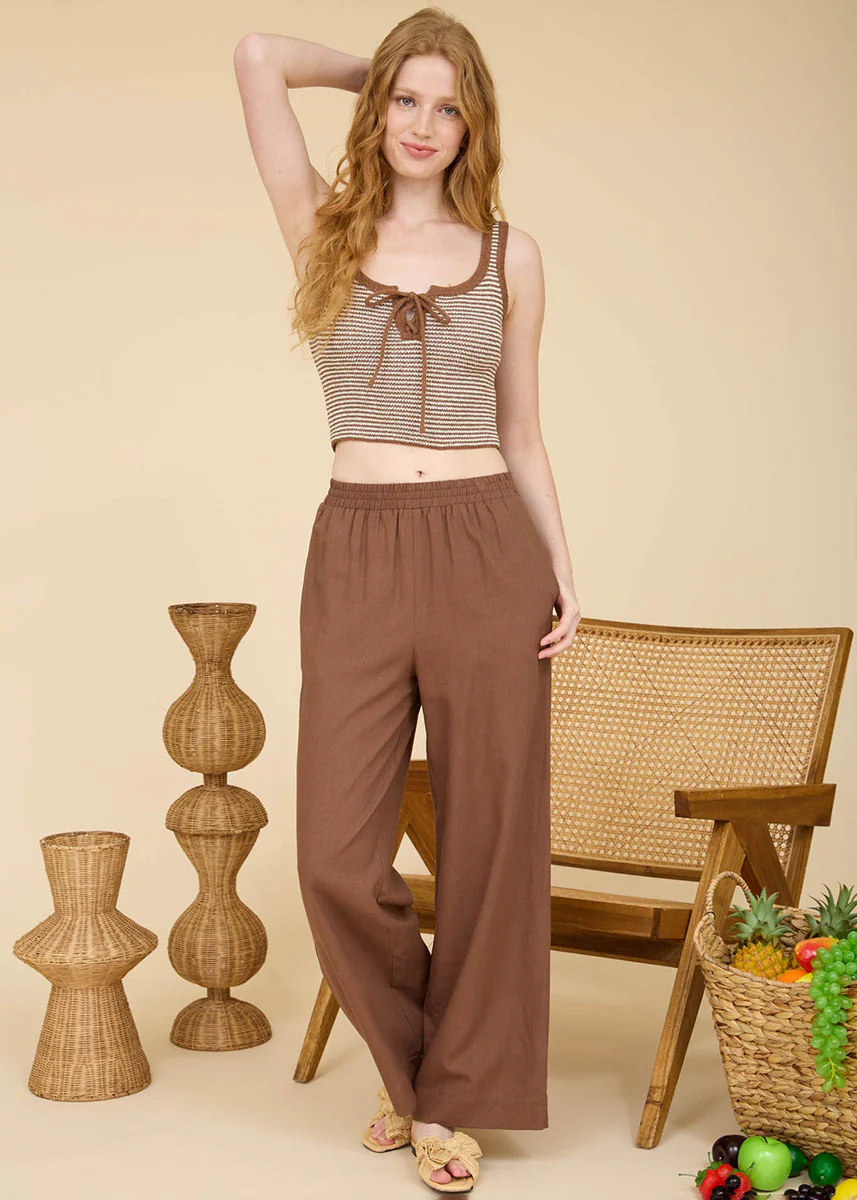 Esme Woven Pant - Brown - Image 5
