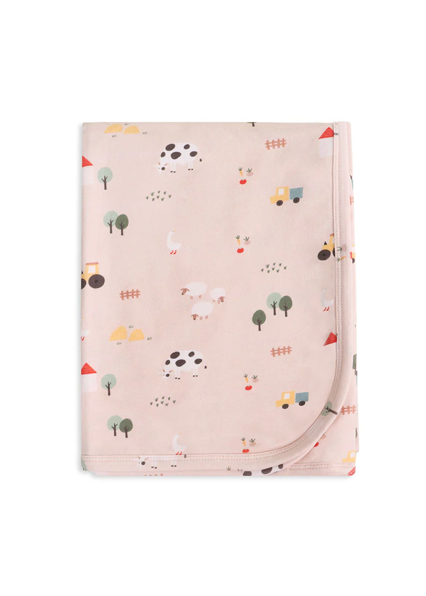 Farm Reversible Baby Blanket - Tan - Image 3