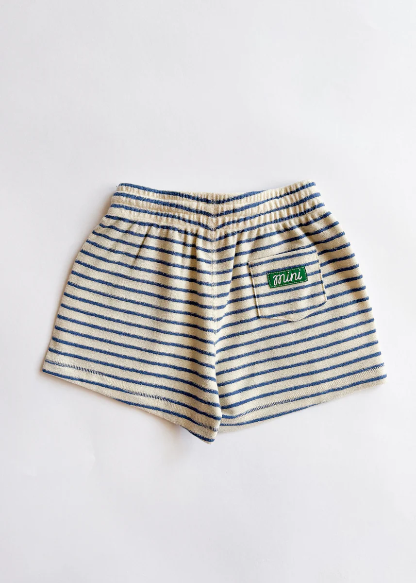 French Terry Striped Oversized Set - Ivory & Blue - Image 7