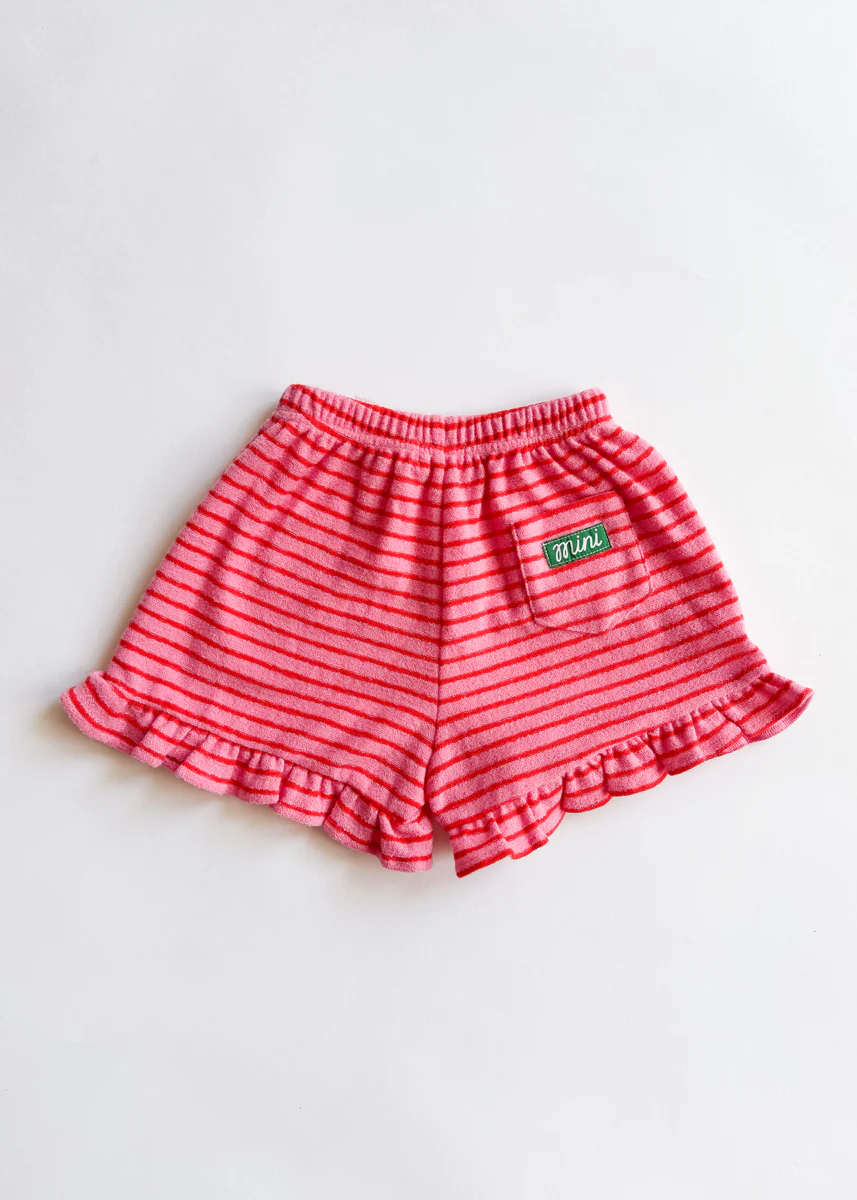 French Terry Striped Oversized Set - Pink & Red - Image 8
