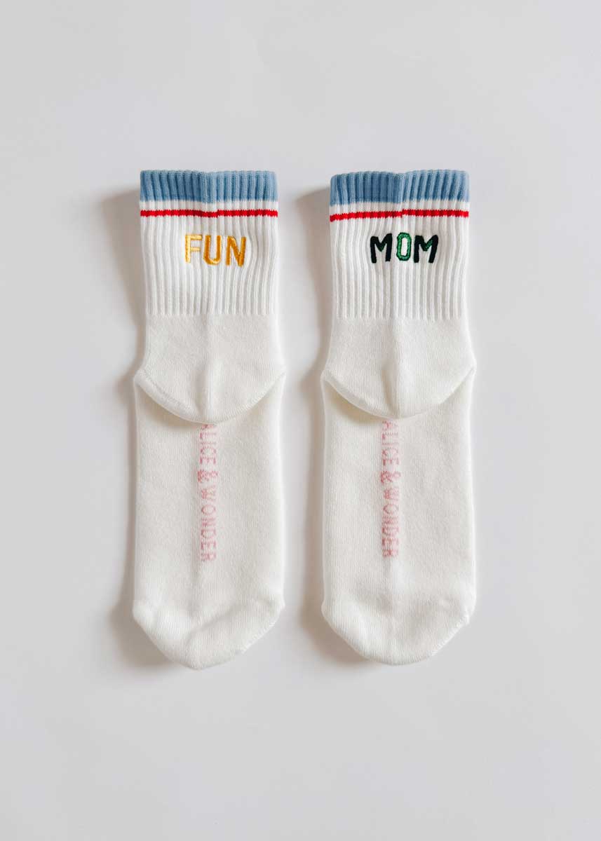 Fun Mom Striped Cuff Mini Crew Sock - Image 4
