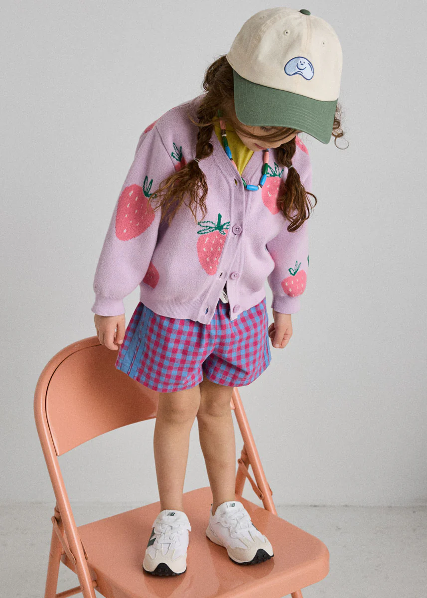 Gingham Drawstring Short - Pink & Teal - Image 5