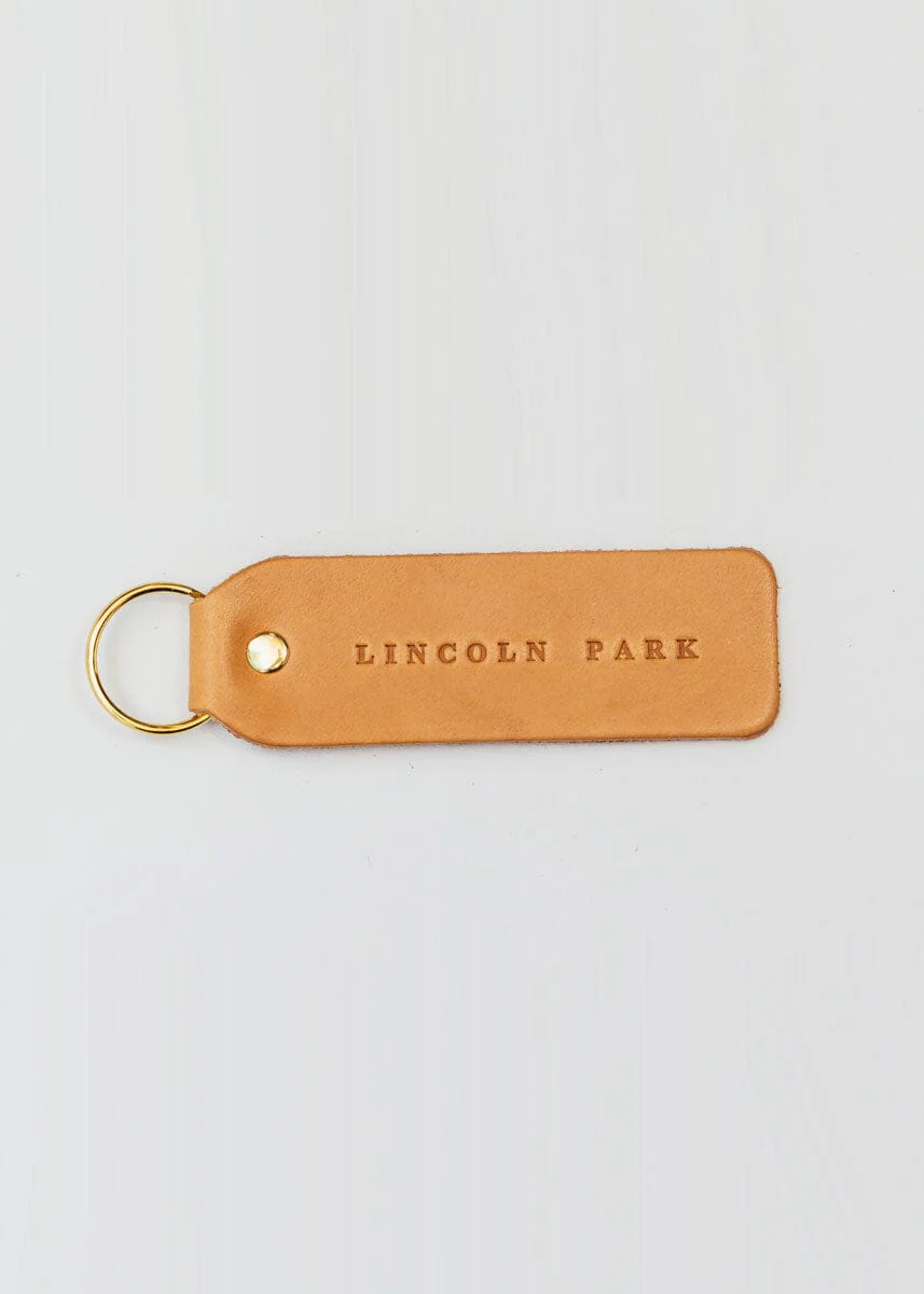 Hand Stamped Leather Keychain - Lincoln Park - Image 4