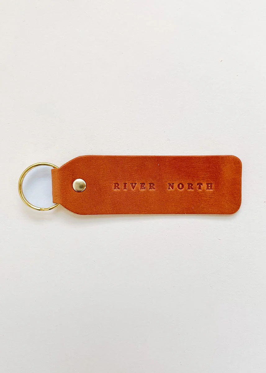 Hand Stamped Leather Keychain - River North - Image 4
