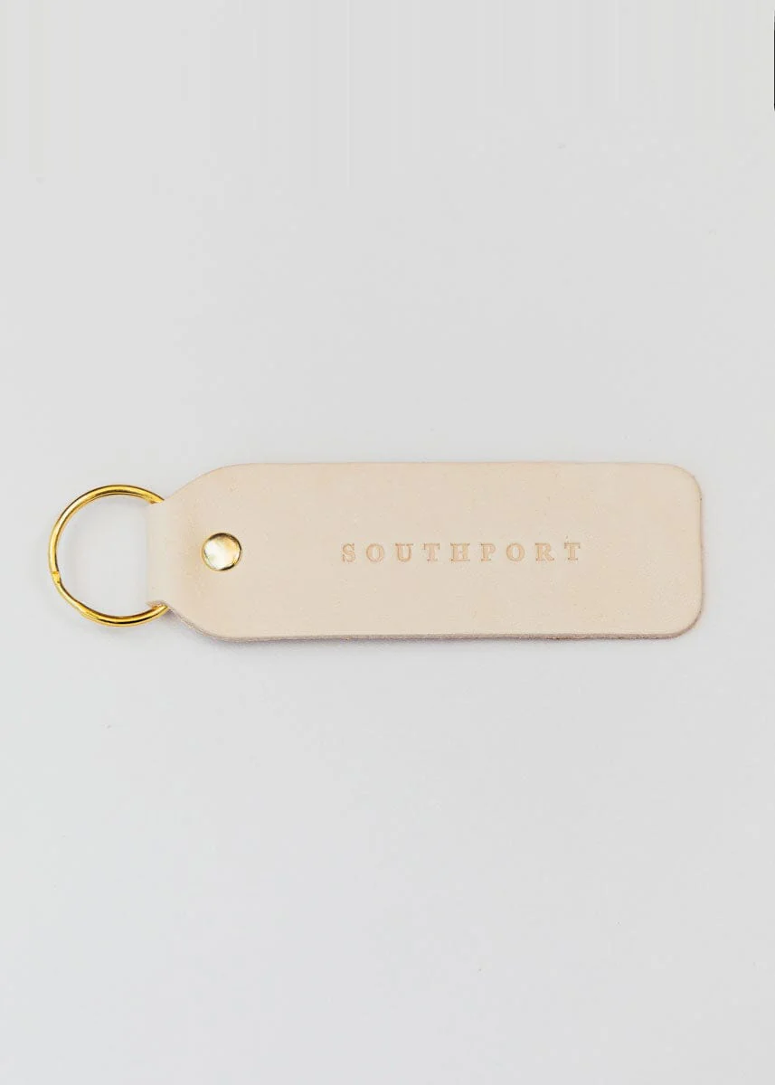Hand Stamped Leather Keychain - Southport - Image 3